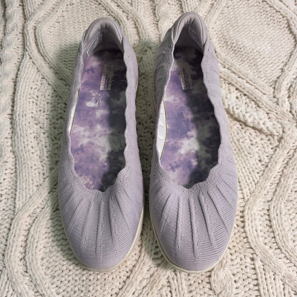 Skechers On-The-Go Dreamy Lavender Knit Ballet Flat Womens 9.5 Excellent